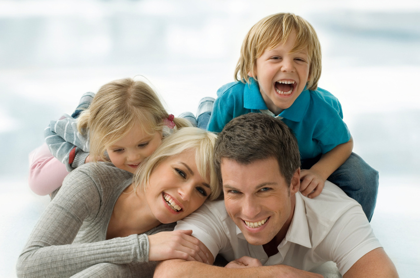 A family spending time together outdoors
